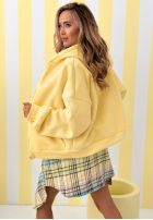 Bluza z kapturem oversize Don't Tell żółta