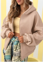 Sweatshirt z kapturem oversize Don't Tell Beige