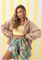 Sweatshirt z kapturem oversize Don't Tell Beige