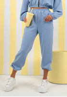 Hose dresowe ze ściągaczami New Season Baddie Himmelblau