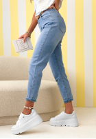 Hose Jeans skinny z paskiem Millie Blau