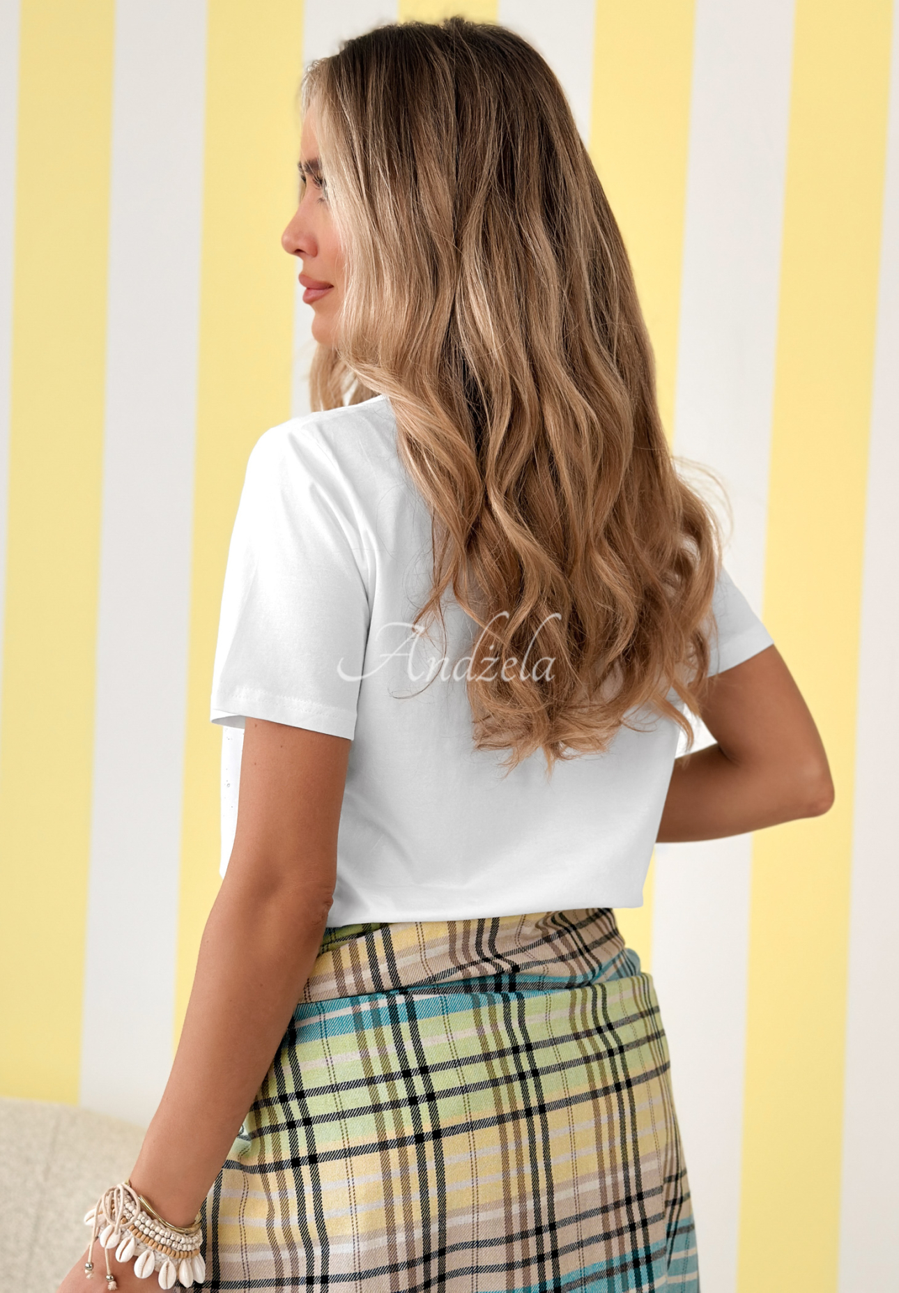 Baumwoll-T-Shirt mit Aufdruck Baglio weiß-Gelb