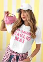 T-Shirt z napisami Baglio biało-Rosa