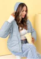 Puchowa Jacke z kapturem Kayla Himmelblau