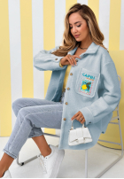 Jacke kożuszek z nadrukami Capri Dolce Vita Ecru