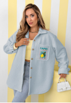 Jacke kożuszek z nadrukami Capri Dolce Vita Ecru