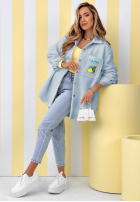 Jacke kożuszek z nadrukami Capri Dolce Vita Ecru