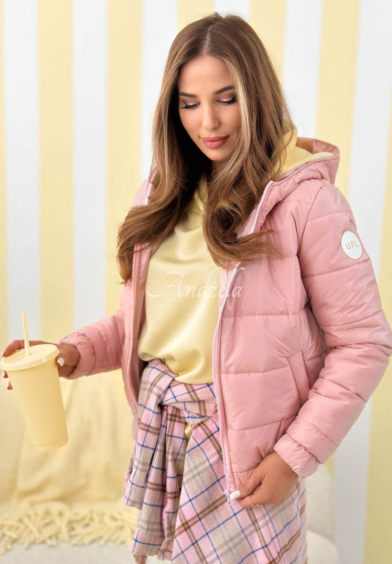 Steppjacke mit Kapuze Warm Daylight Puderrosa