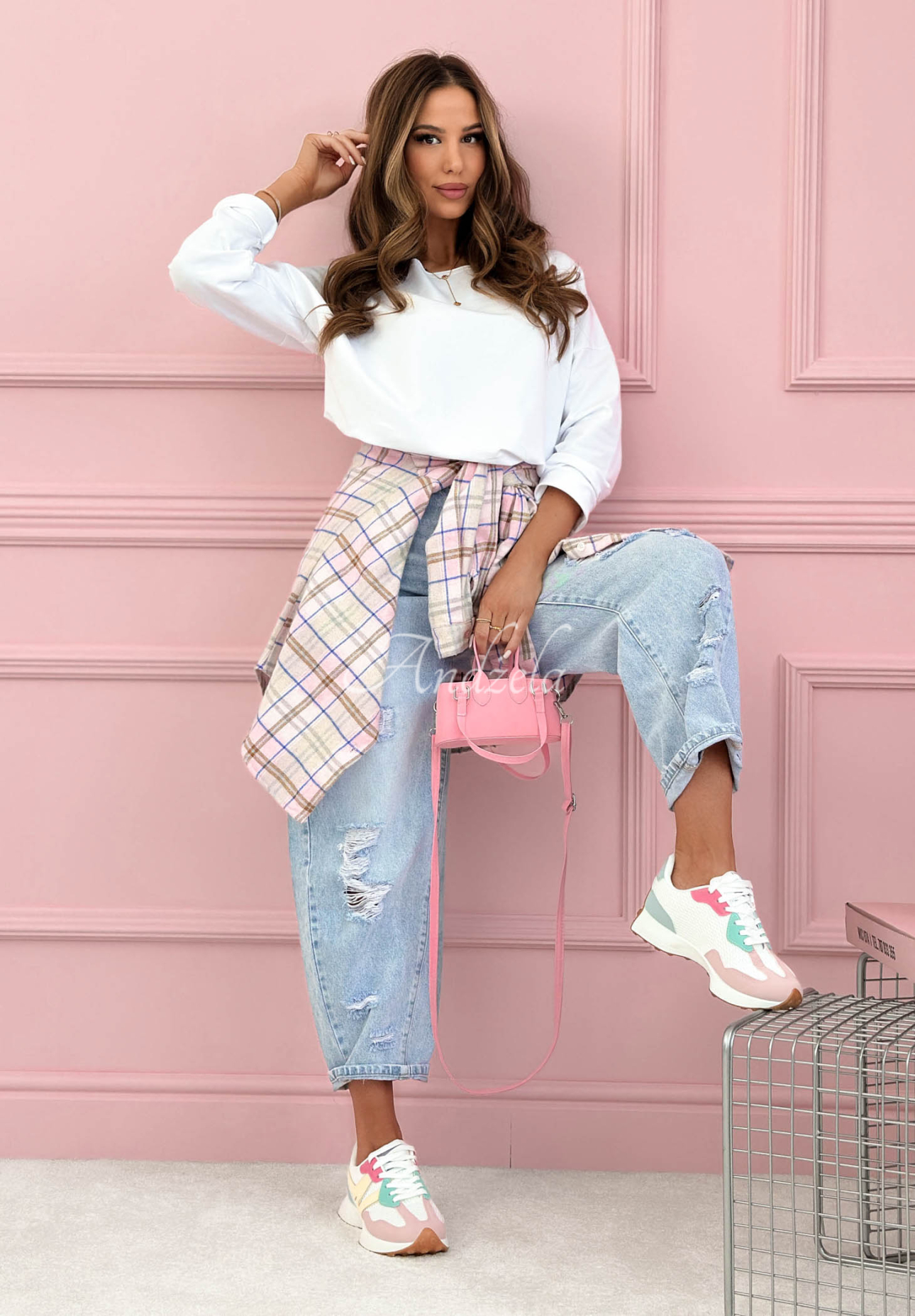 Baumwollbluse mit langen Ärmeln Hey Spring Weiß