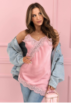 Satynowy top z koronką Seductive Lace Puderrosa
