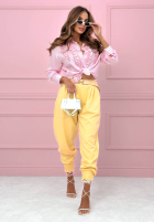 Pasiasta Hemd z lyocellu z falbankami Spring Garden Party Puderrosa