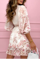 Kwiecista Kleid z falbankami Spring Bouquet Puderrosa