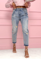 Hose Jeans skinny z serduszkami Colorful Hearts Hellblau