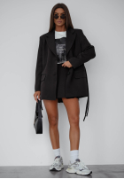 Blazer z wiązaniem She Believed It Schwarz