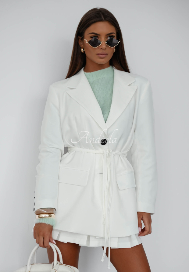 Blazer mit Schn&uuml;rung She Believed It Ecru