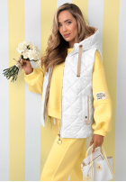 Pikowana Weste z kapturem Spring Touch Weiß