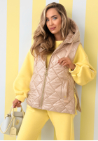 Pikowana Weste z kapturem Spring Touch Weiß