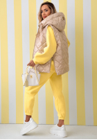 Pikowana kamizelka z kapturem Spring Touch biała