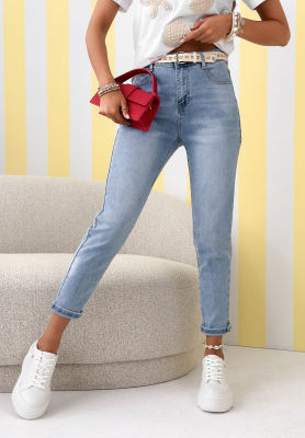 Skinny Jeans mit G&uuml;rtel Athena Blau