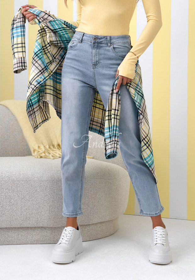 Mom-Fit-Jeanshose No Way Blau