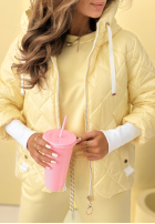 Pikowana Jacke z kapturem Hello Spring Beige