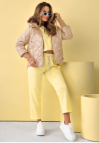 Pikowana Jacke z kapturem Hello Spring Beige