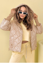Pikowana Jacke z kapturem Hello Spring Beige