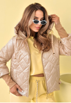 Pikowana Jacke z kapturem Hello Spring Beige