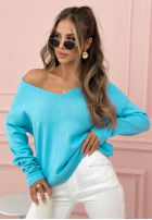 Leicht Pullover z dekoltem Sensibility Blau