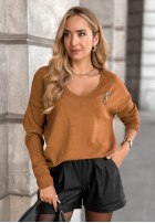 Leicht Pullover z dekoltem Sensibility Senffarben