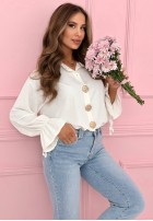 Hemd z ozdobnymi broszkami Brunch Outfit Weiß