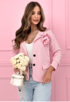 Blazer oversize z różą Elegant Rosalia Rosa