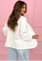 Blazer oversize z różą Elegant Rosalia Ecru