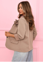 Blazer oversize z różą Elegant Rosalia Schokoladenbraun