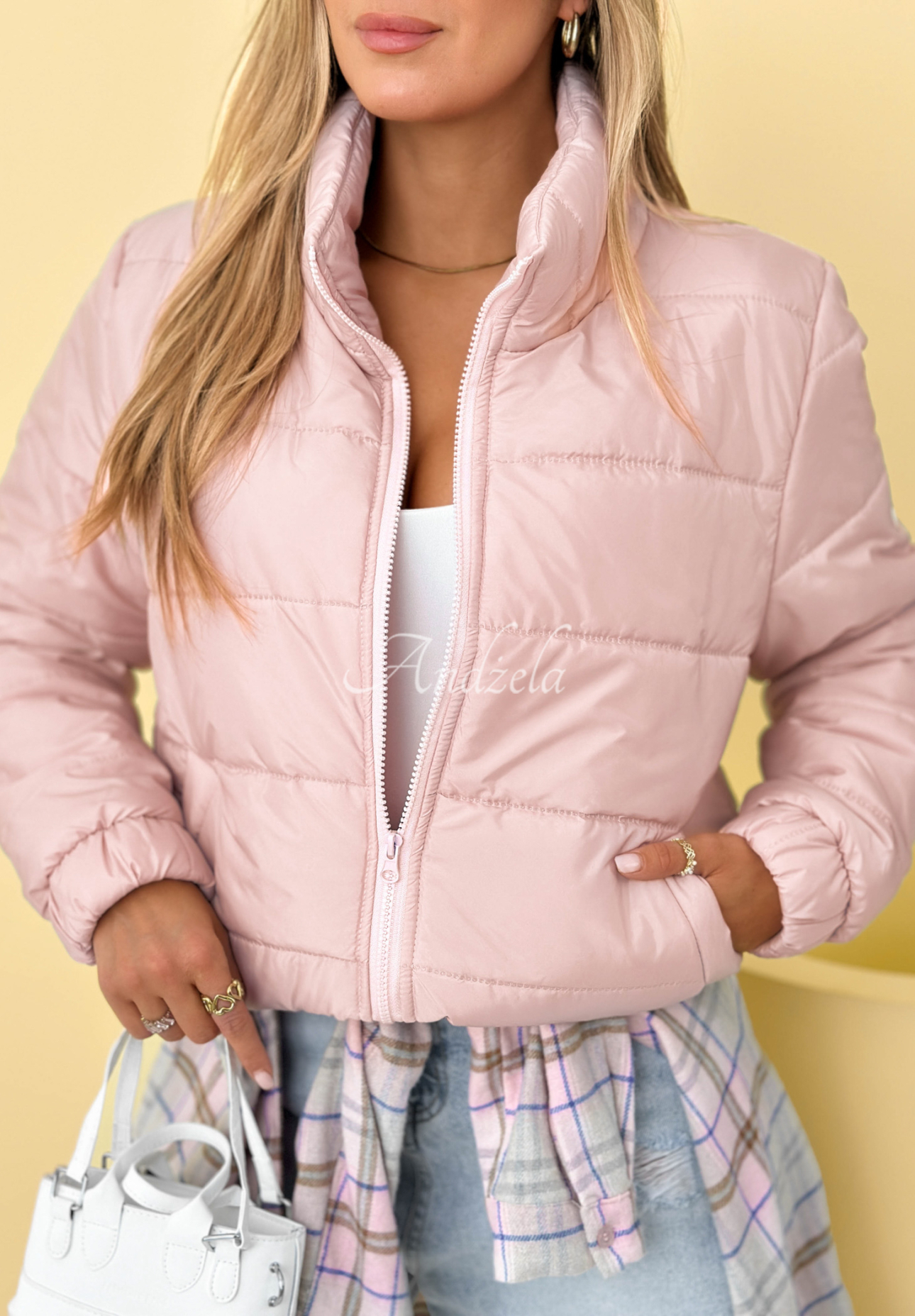 Steppjacke mit Stehkragen Soft Morning Puderrosa
