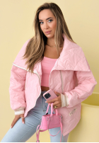 Pikowana Jacke z kołnierzem Where Are We Weiß