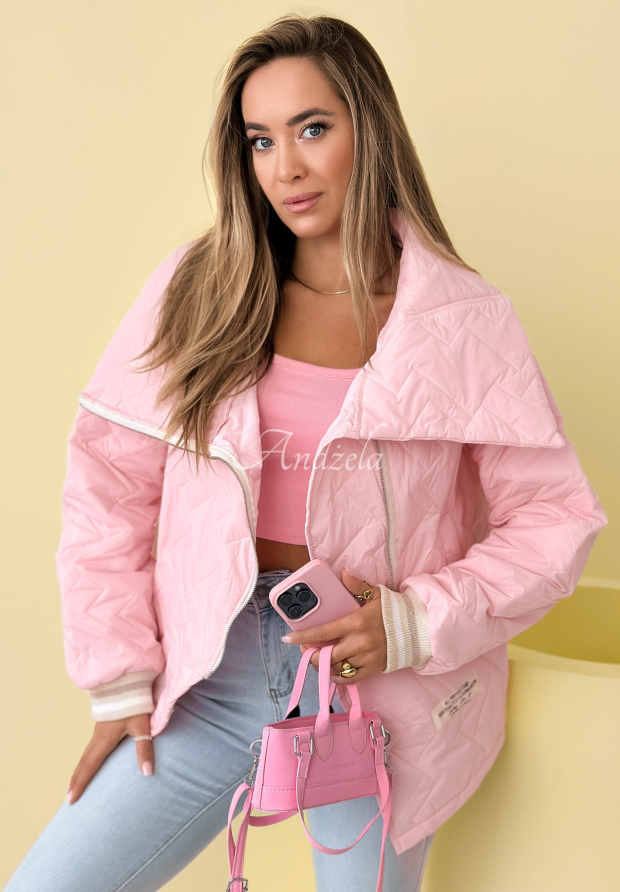 Gesteppte Jacke mit Kragen Where Are We Rosa