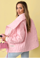 Pikowana kurtka z kołnierzem Where Are We biała