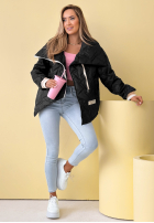 Pikowana Jacke z kołnierzem Where Are We Weiß