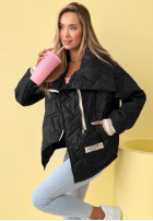 Pikowana Jacke z kołnierzem Where Are We Weiß