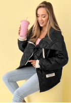 Pikowana Jacke z kołnierzem Where Are We Weiß