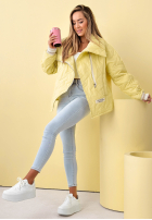 Pikowana Jacke z kołnierzem Where Are We Weiß