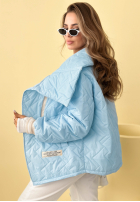 Pikowana Jacke z kołnierzem Where Are We Weiß