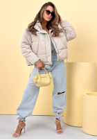 Krótka pikowana Jacke bomberka Simone Beige