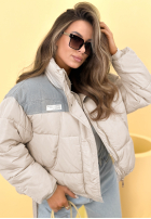 Kurze, gesteppte Bomberjacke Simone Beige