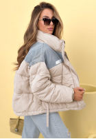 Krótka pikowana Jacke bomberka Simone Beige