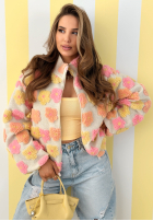 Kwiecista Jacke ze stójką Garden Of Flowers różowo-Gelb