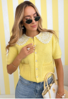 Sweterek z koronkowym kołnierzem Oh Sweet Lace Himmelblau