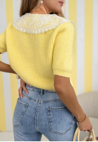 Sweterek z koronkowym kołnierzem Oh Sweet Lace Himmelblau