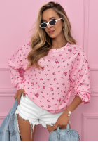 Sweatshirt z nadrukiem w różyczki Tiny Roses Rosa